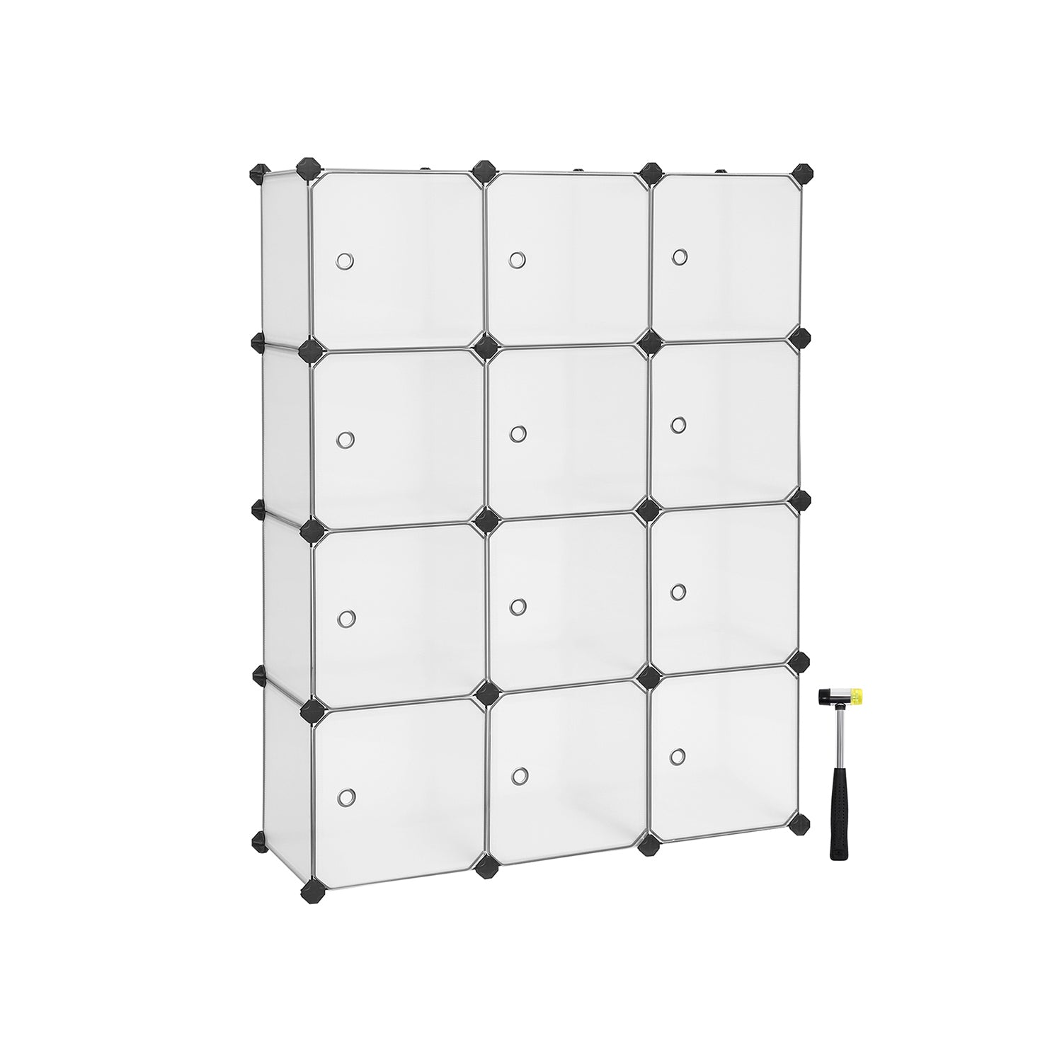 Cube Storage with Door, Set of 12 Plastic Cube
