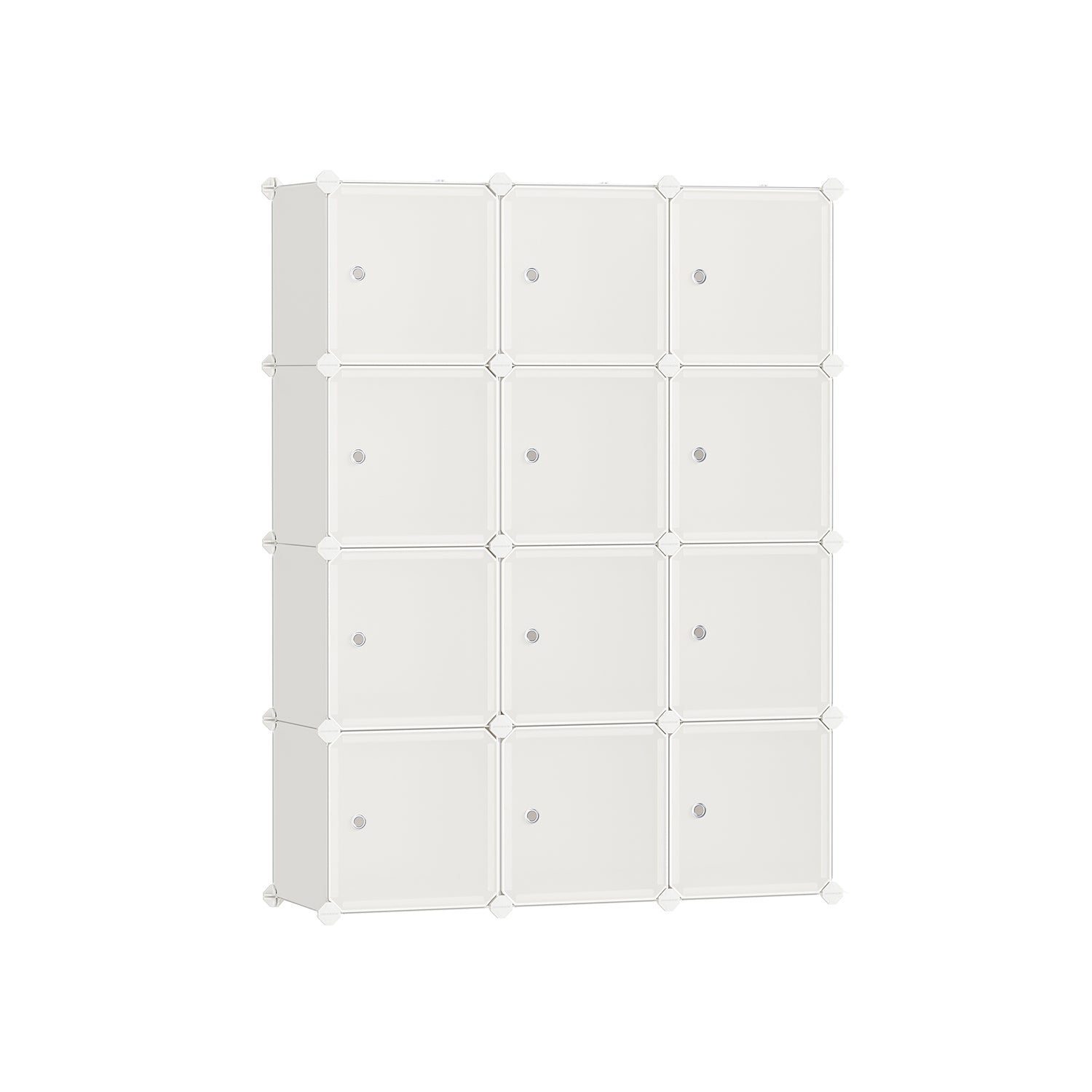 Cube Storage with Door, Set of 12 Plastic Cubes