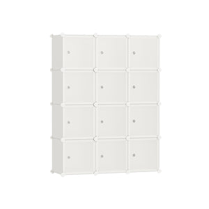Cube Storage with Door, Set of 12 Plastic Cubes