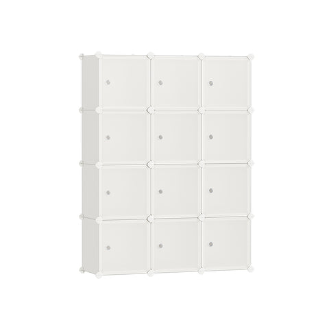 Cube Storage with Door, Set of 12 Plastic Cubes