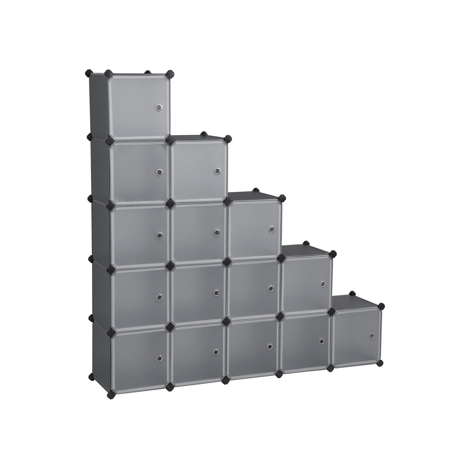 Grey Plastic Cube Storage Organiser with Doors - image 1