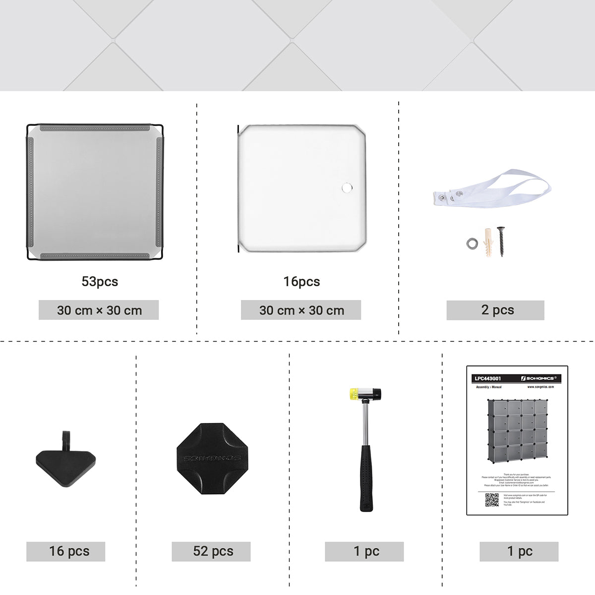 Grey Plastic Cube Storage Organiser with Doors - image 5