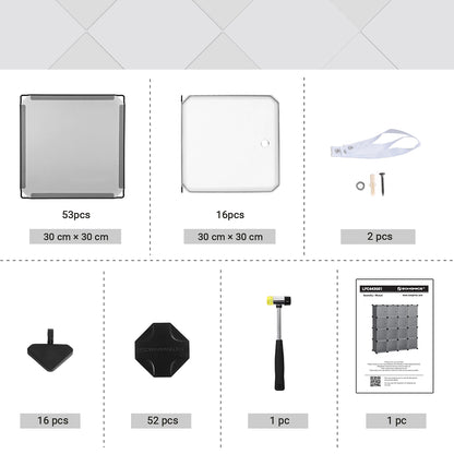 Grey Plastic Cube Storage Organiser with Doors - image 5