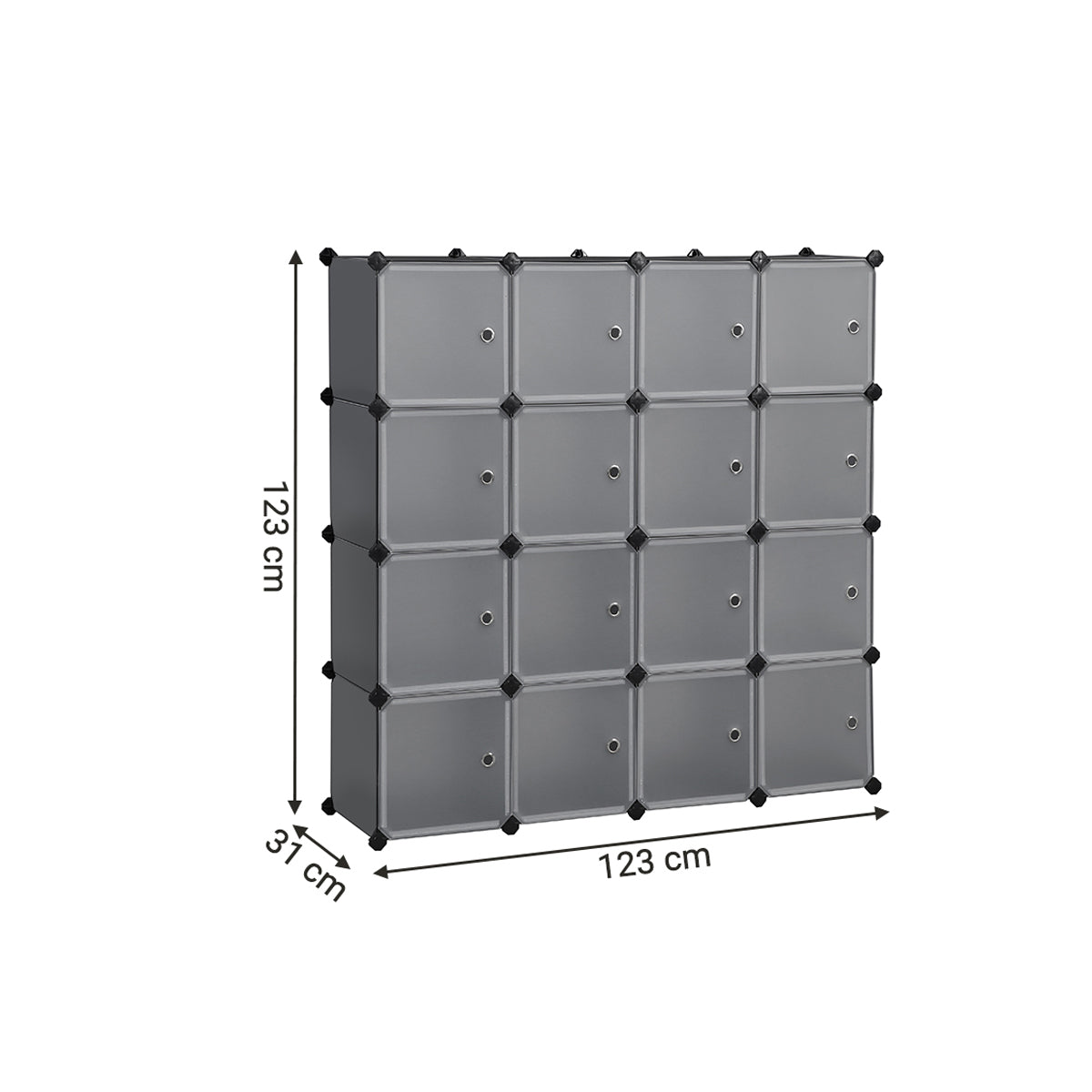 Grey Plastic Cube Storage Organiser with Doors - image 6