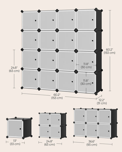 Set of 16 Plastic Cubes