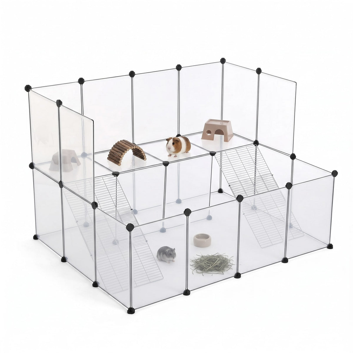 2-Story Small Animal Playpen, White