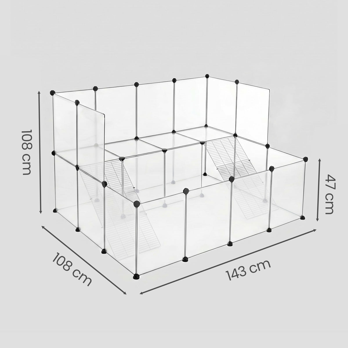 2-Story Small Animal Playpen, White