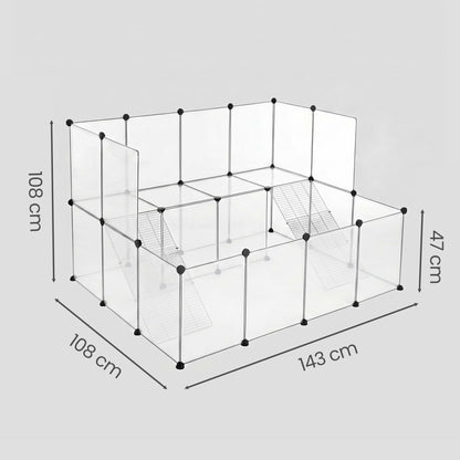 2-Story Small Animal Playpen, White