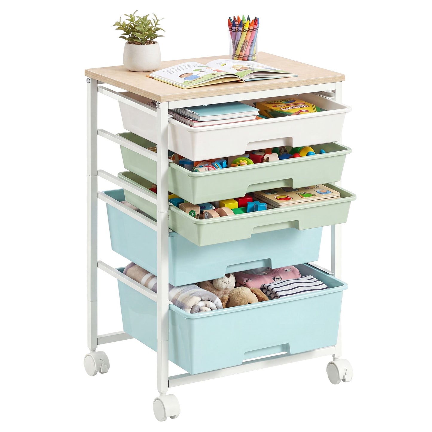 5-Drawer Rolling Storage Cart - image 2
