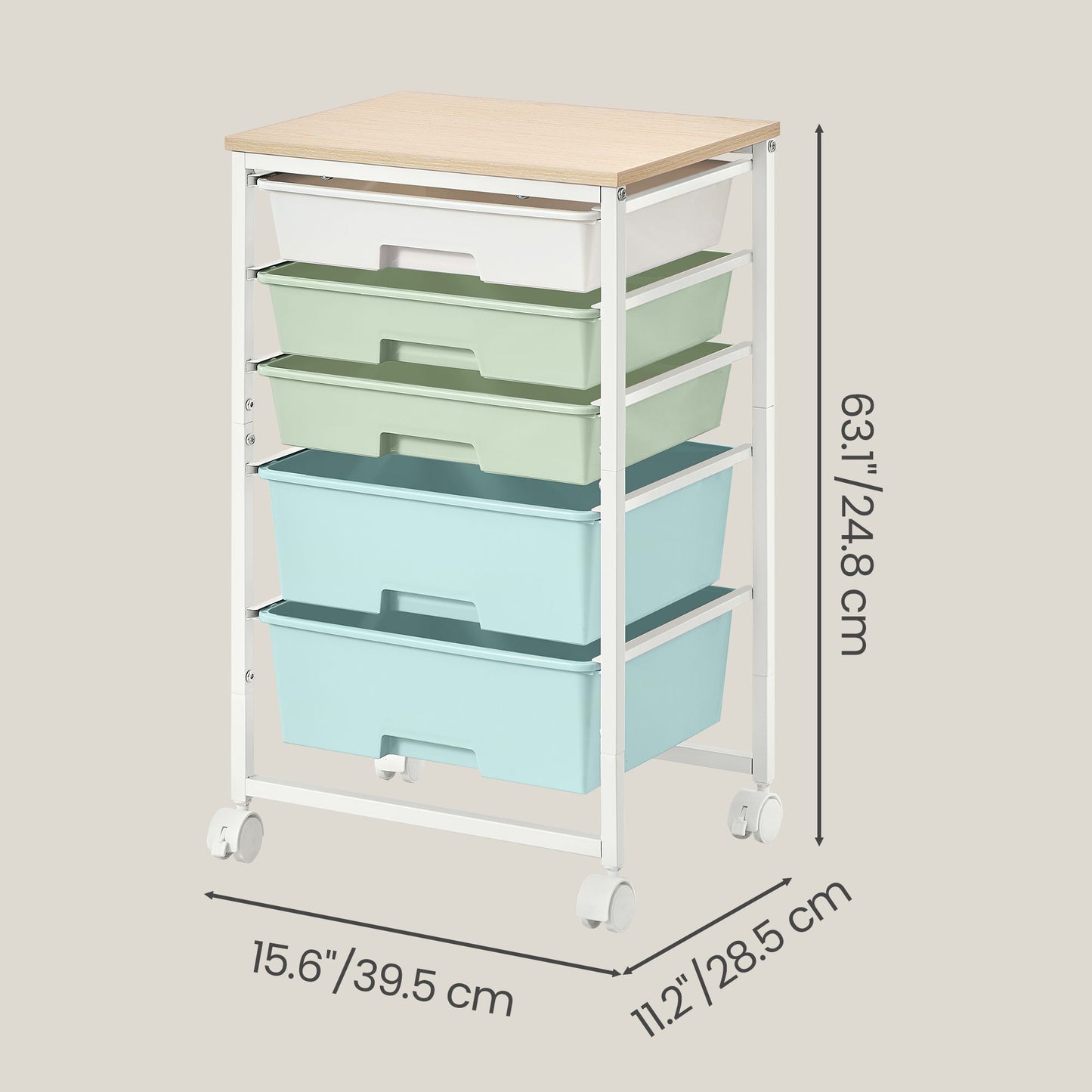 5-Drawer Rolling Storage Cart - image 3