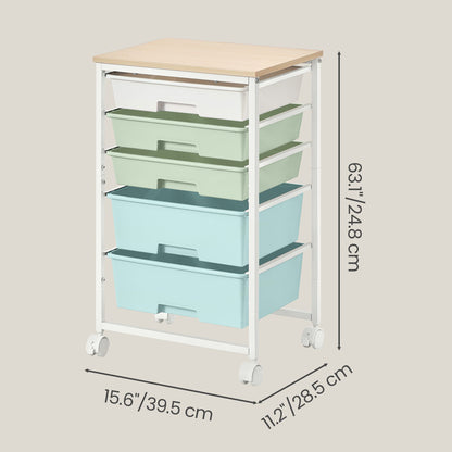5-Drawer Rolling Storage Cart - image 3