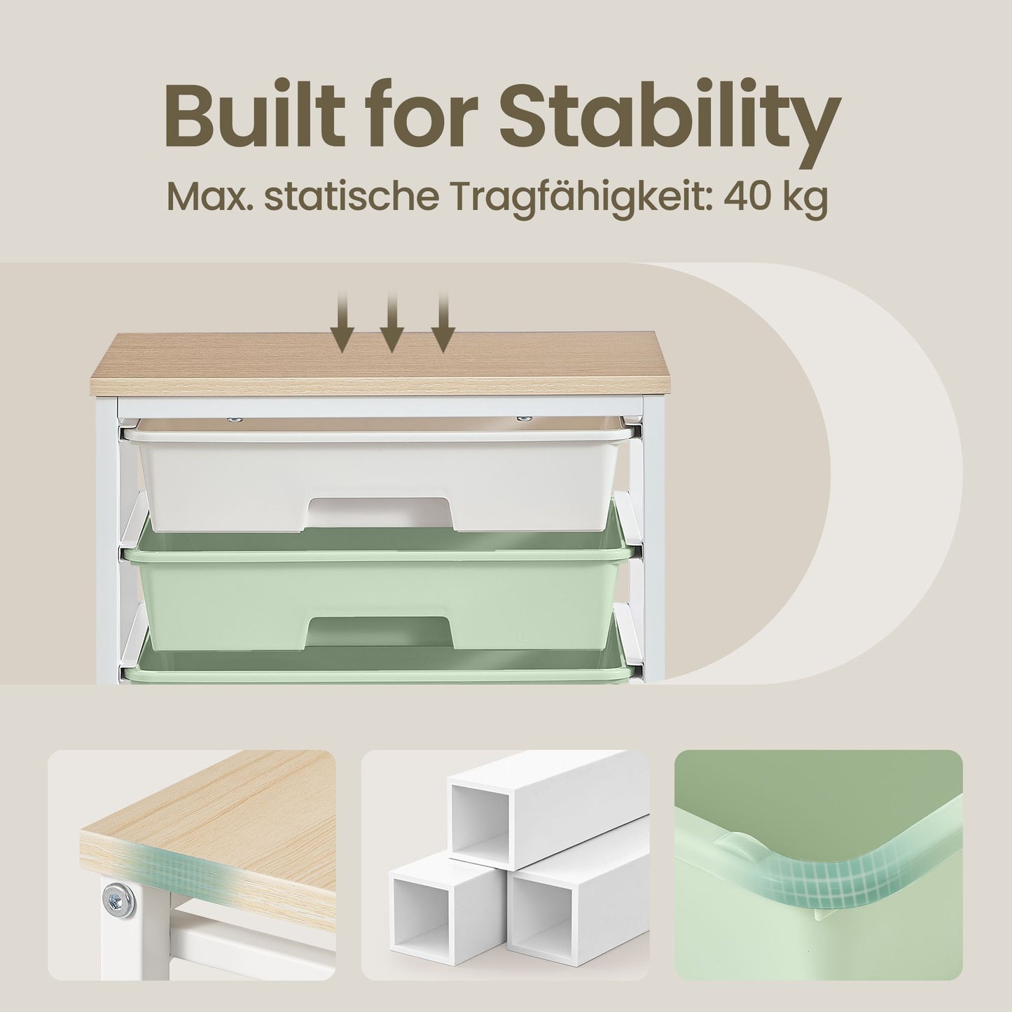5-Drawer Rolling Storage Cart - image 6