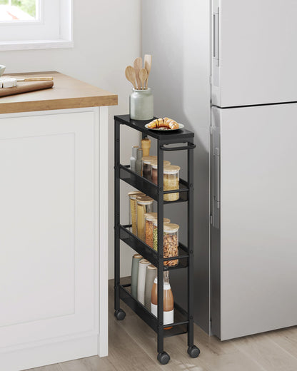 4-Tier Slim Rolling Storage Cart - HWLEXTRA 