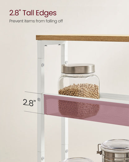 4-Tier Slim Rolling Storage Cart - HWLEXTRA 