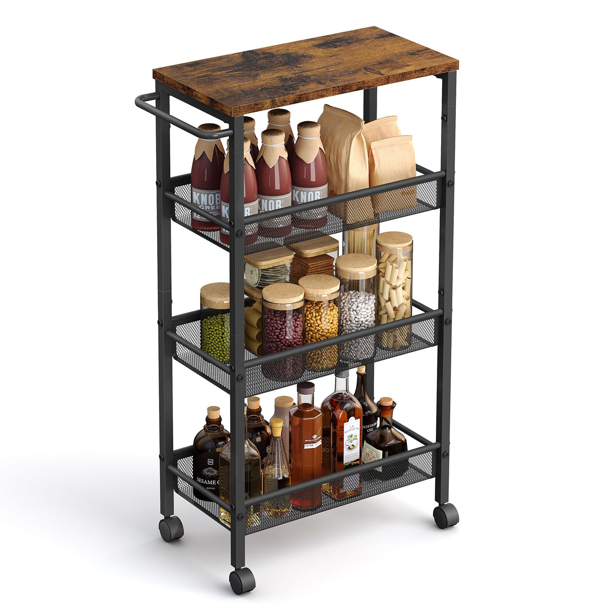 4-Tier Slim Rolling Storage Cart
