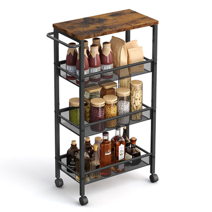4-Tier Slim Rolling Storage Cart