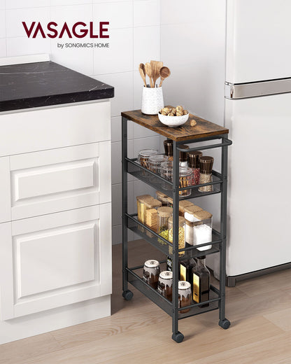 4-Tier Slim Rolling Storage Cart