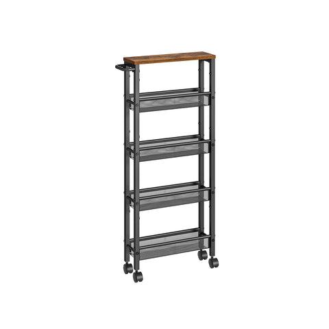 5-Tier Slim Rolling Storage Cart