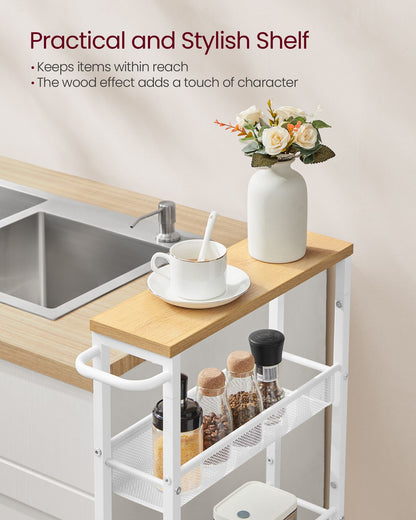 5-Tier Slim Rolling Storage Cart - HWLEXTRA 