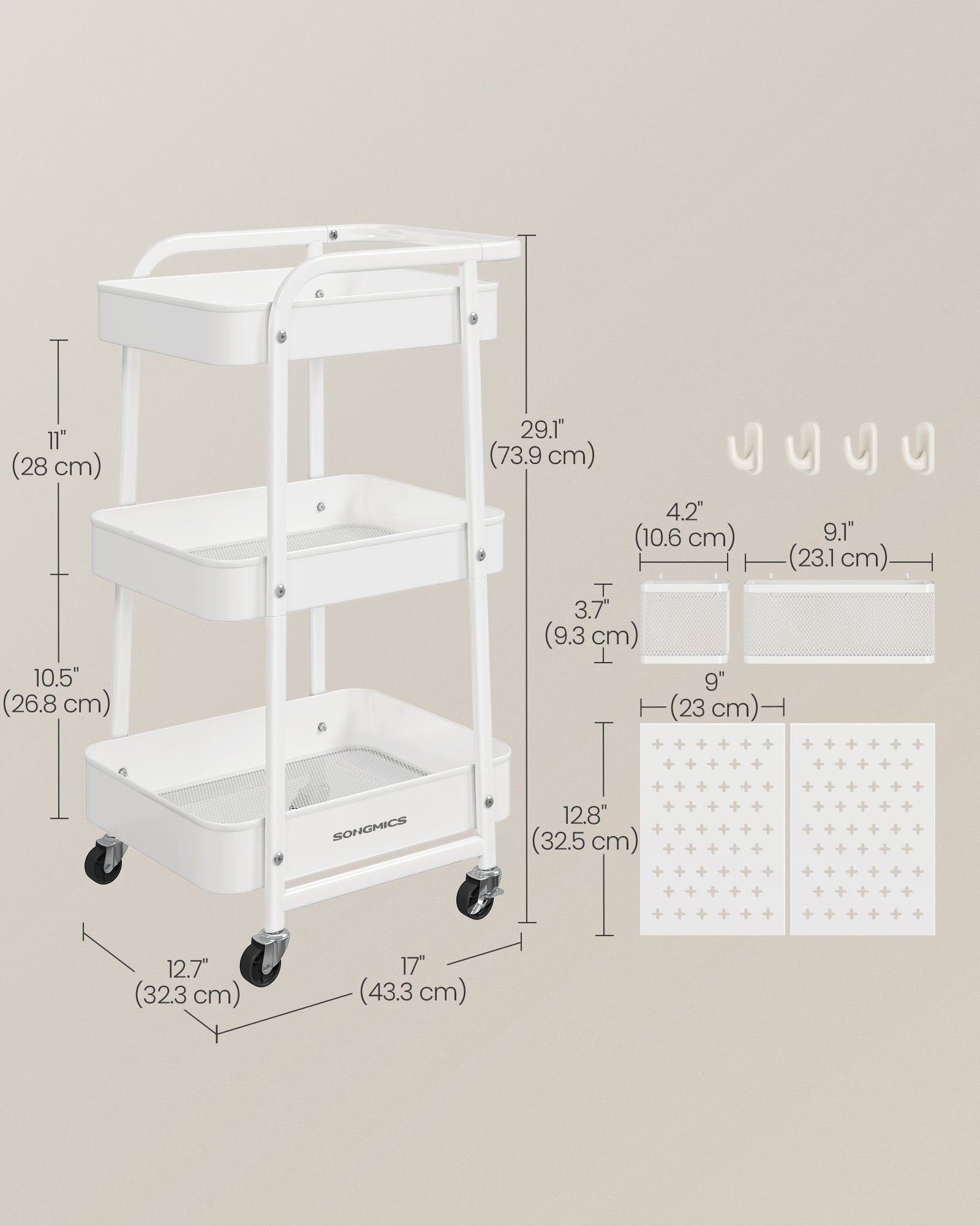 3-Tier Storage Cart with wheels - image 6