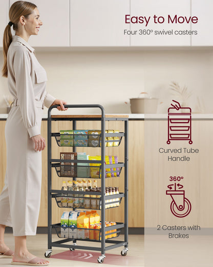 Storage Cart with Pull-Out Baskets