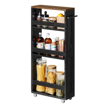 4-Tier Slide-Out Storage Cart, Slim Kitchen Cart for Small Spaces