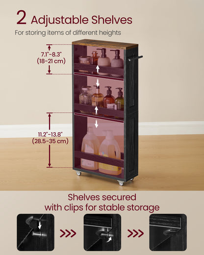 4-Tier Slide-Out Storage Cart, Slim Kitchen Cart for Small Spaces