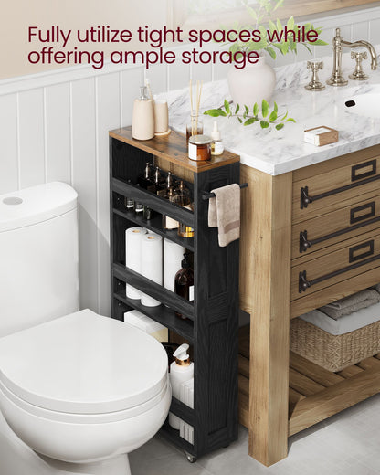 4-Tier Slide-Out Storage Cart, Slim Kitchen Cart for Small Spaces