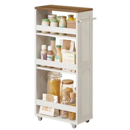 4-Tier Slide-Out Storage Cart, Slim Kitchen Cart for Small Spaces