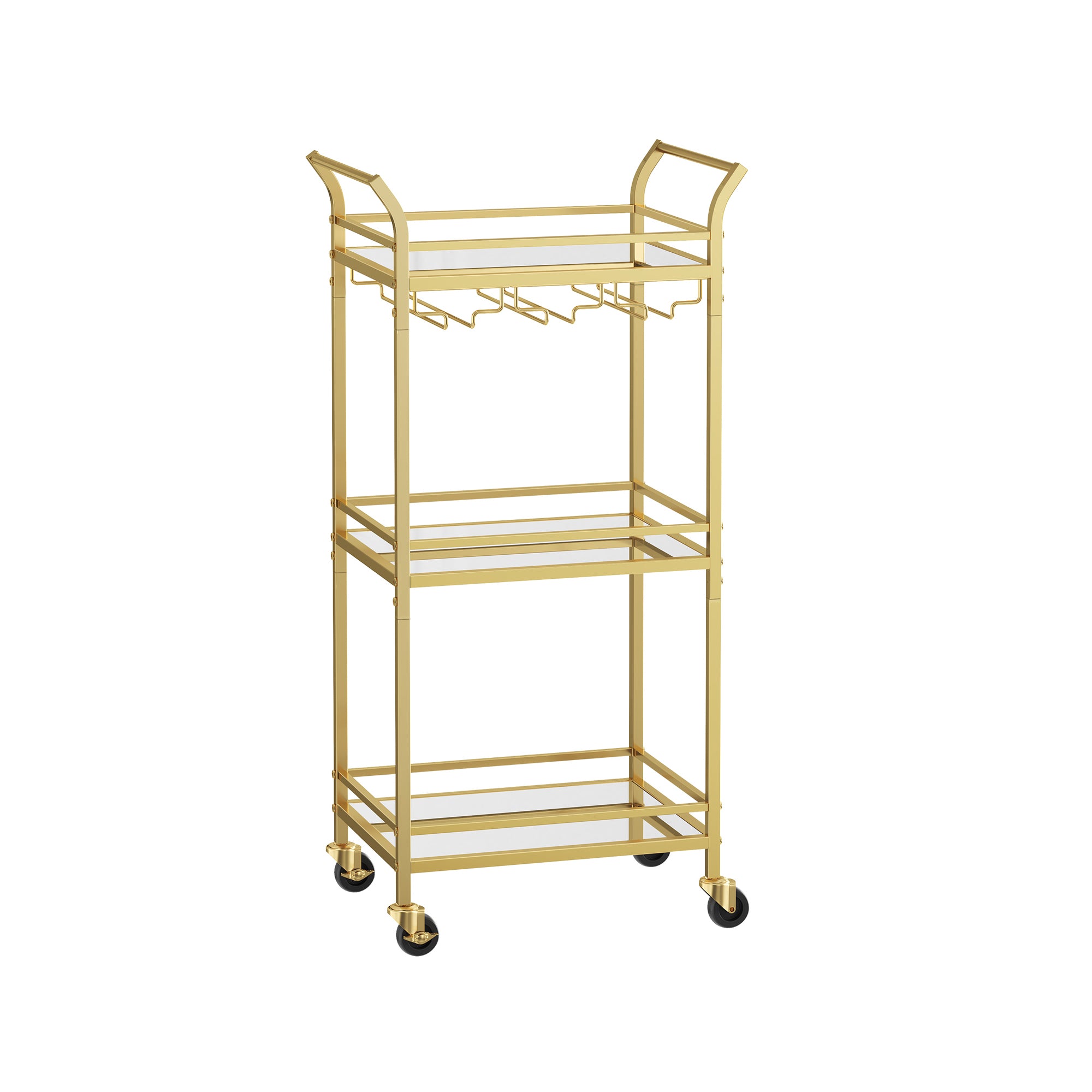 Small Bar Cart with 3-Tier Shelf
