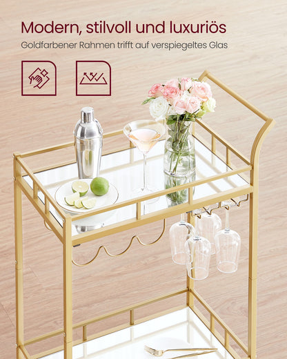 Drinks Trolley Metallic Gold