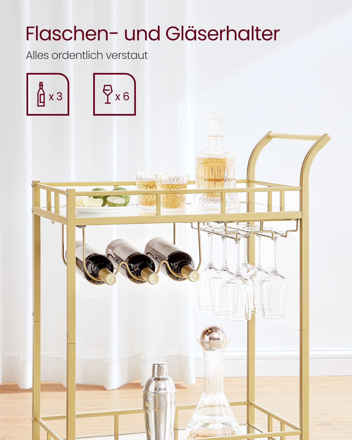 Drinks Trolley Metallic Gold