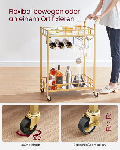 Drinks Trolley Metallic Gold