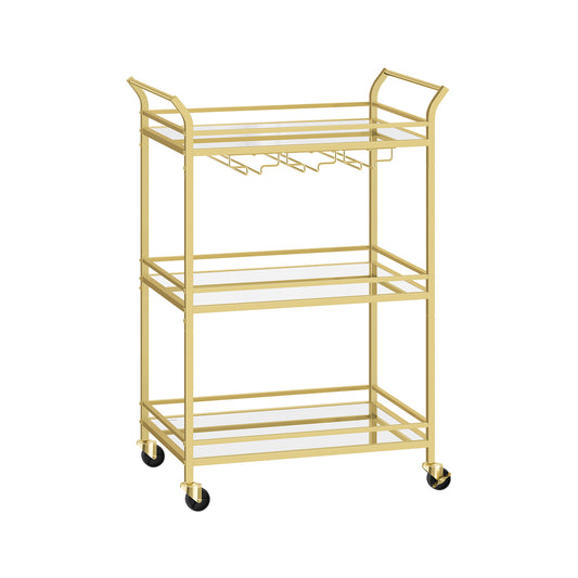 Home Bar Serving Cart with 3-Tier Shelf