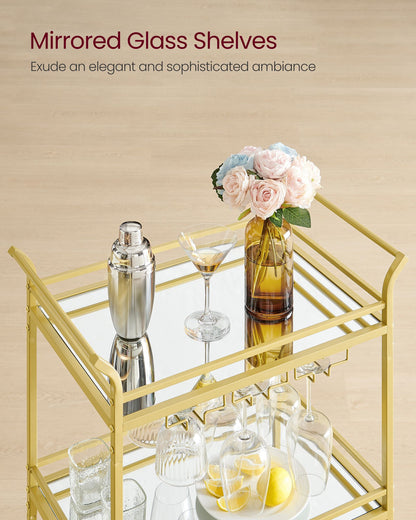 Home Bar Serving Cart with 3-Tier Shelf