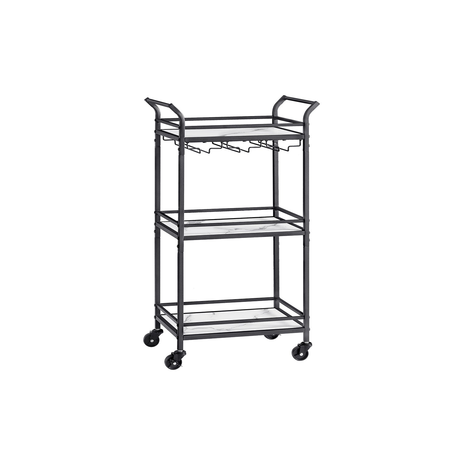 Small Bar Cart with 3-Tier Shelf - HWLEXTRA 