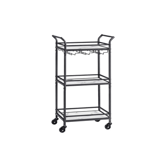 Small Bar Cart with 3-Tier Shelf - HWLEXTRA 