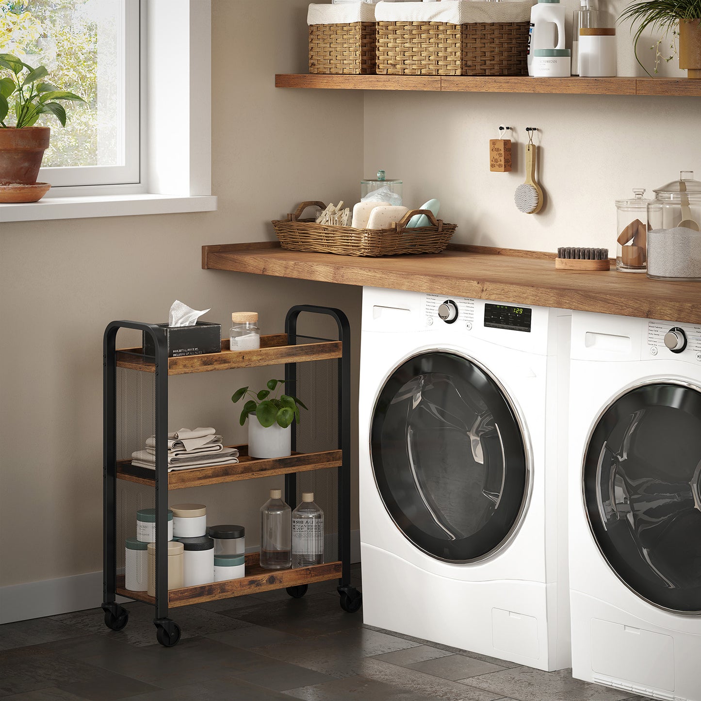3-Tier Narrow Storage Cart with Wheels - image 5