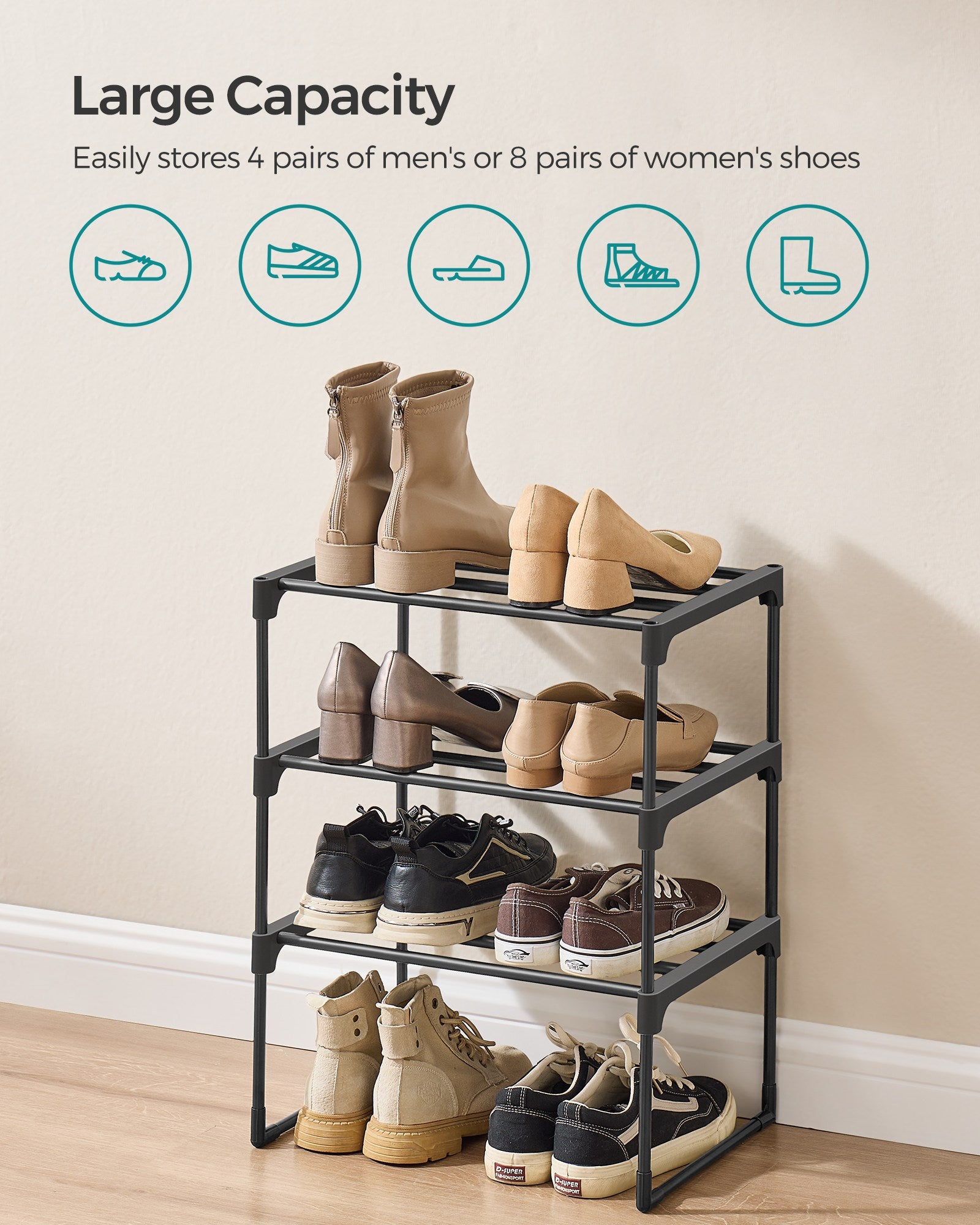 2 Tier Metal Shoe Rack for 12 Pairs of Shoes - image 47