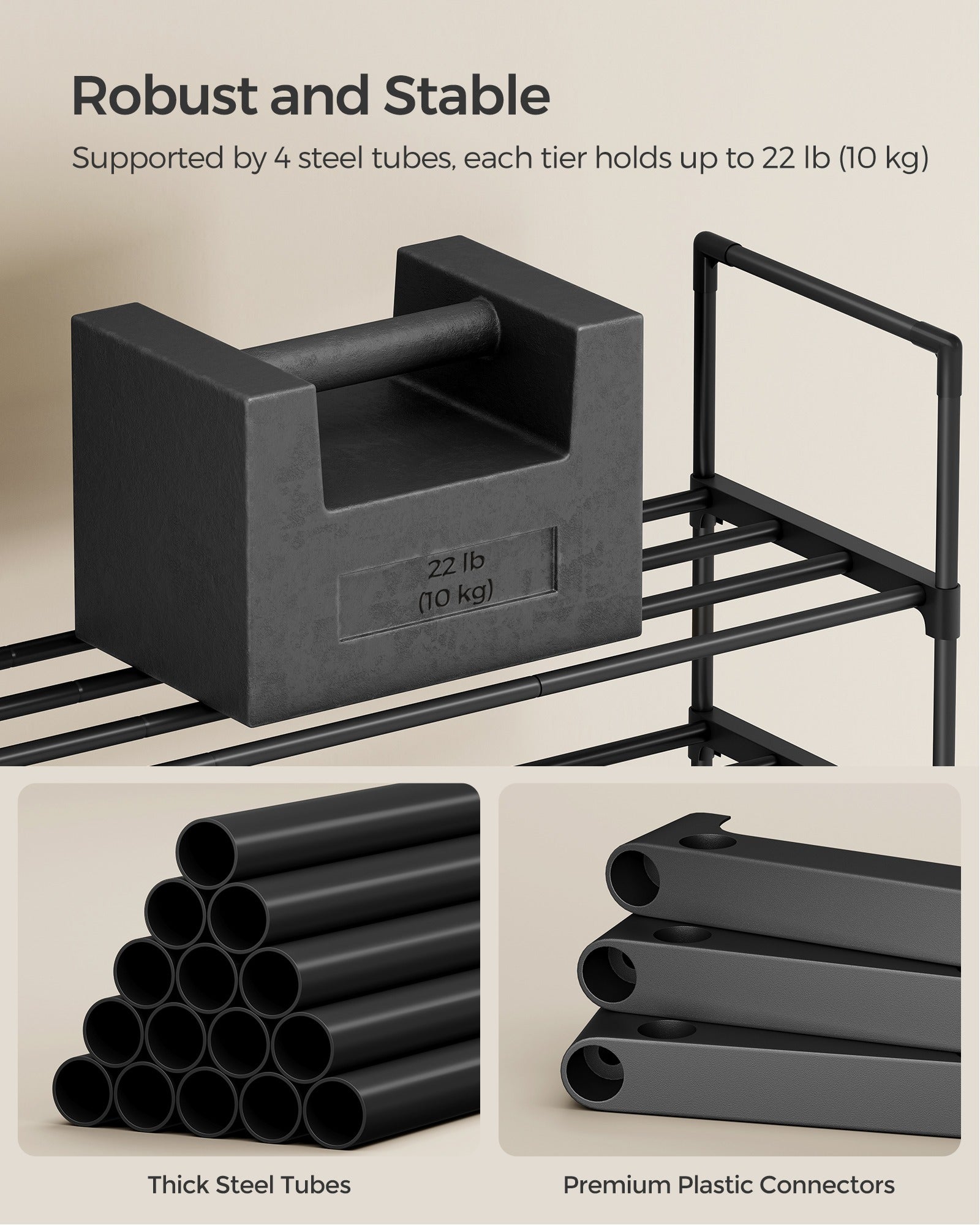 2 Tier Metal Shoe Rack for 12 Pairs of Shoes - image 48