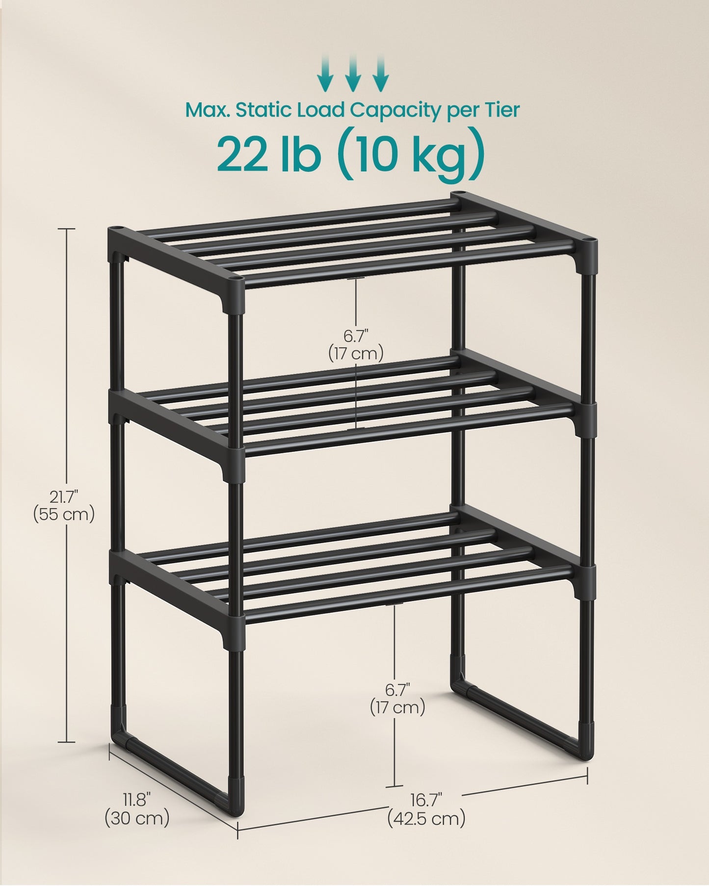 2 Tier Metal Shoe Rack for 12 Pairs of Shoes - image 49