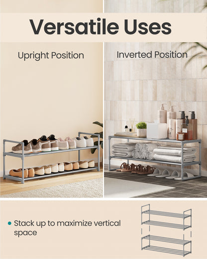 Shoe Rack, 2-Tier Shoe Organizer, Metal Storage Shelf - image 3
