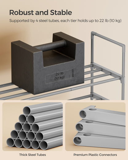 Shoe Rack, 2-Tier Shoe Organizer, Metal Storage Shelf - image 5