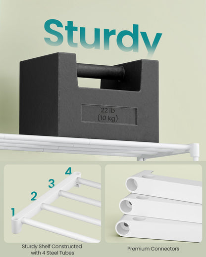 Shoe Rack, 4-Tier Shoe Organizer, Metal Storage Shelf, Upright or Upside Down