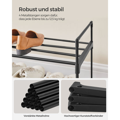 2-Tier Metal Shoe Rack 30 x 116 x 34 cm