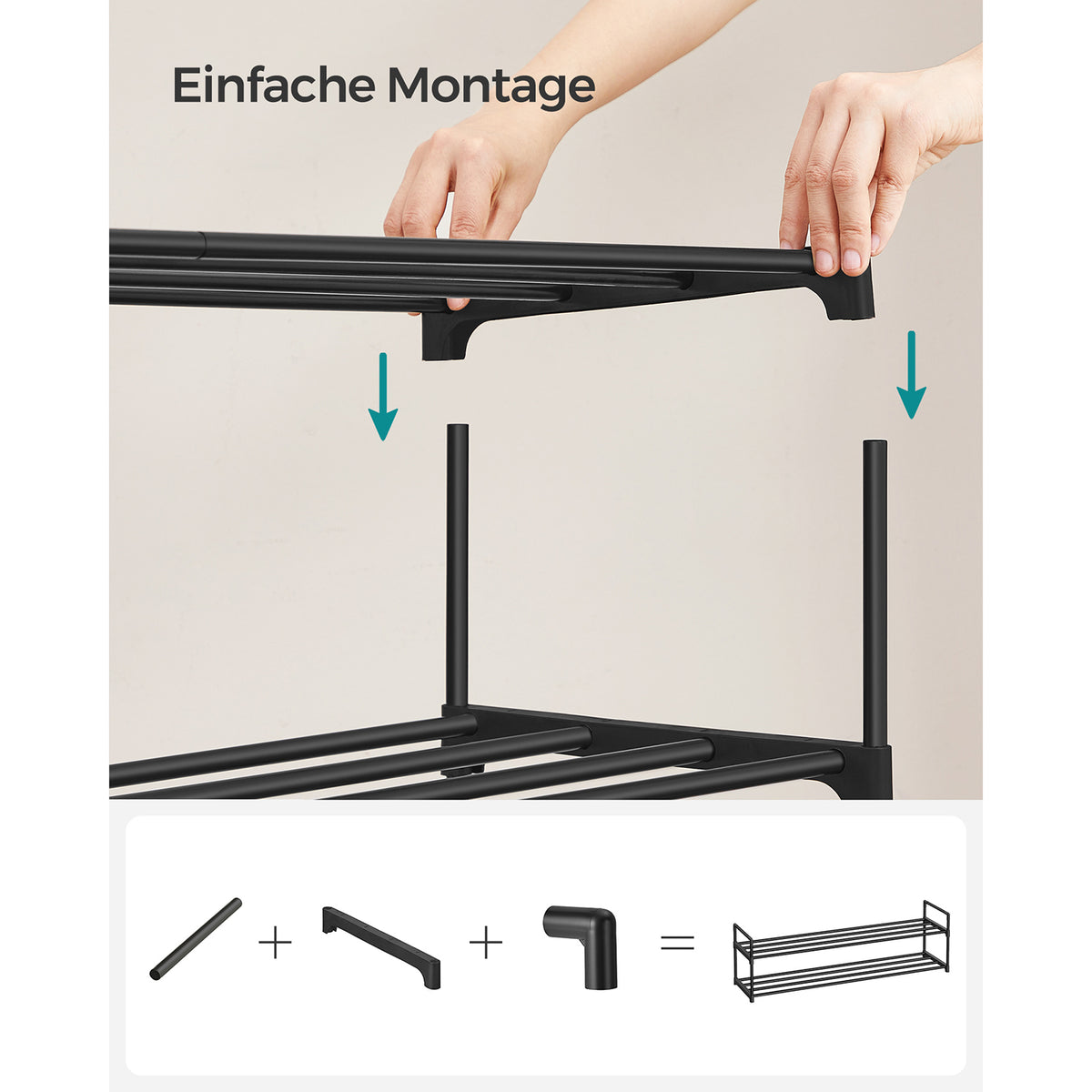 2-Tier Metal Shoe Rack 30 x 116 x 34 cm