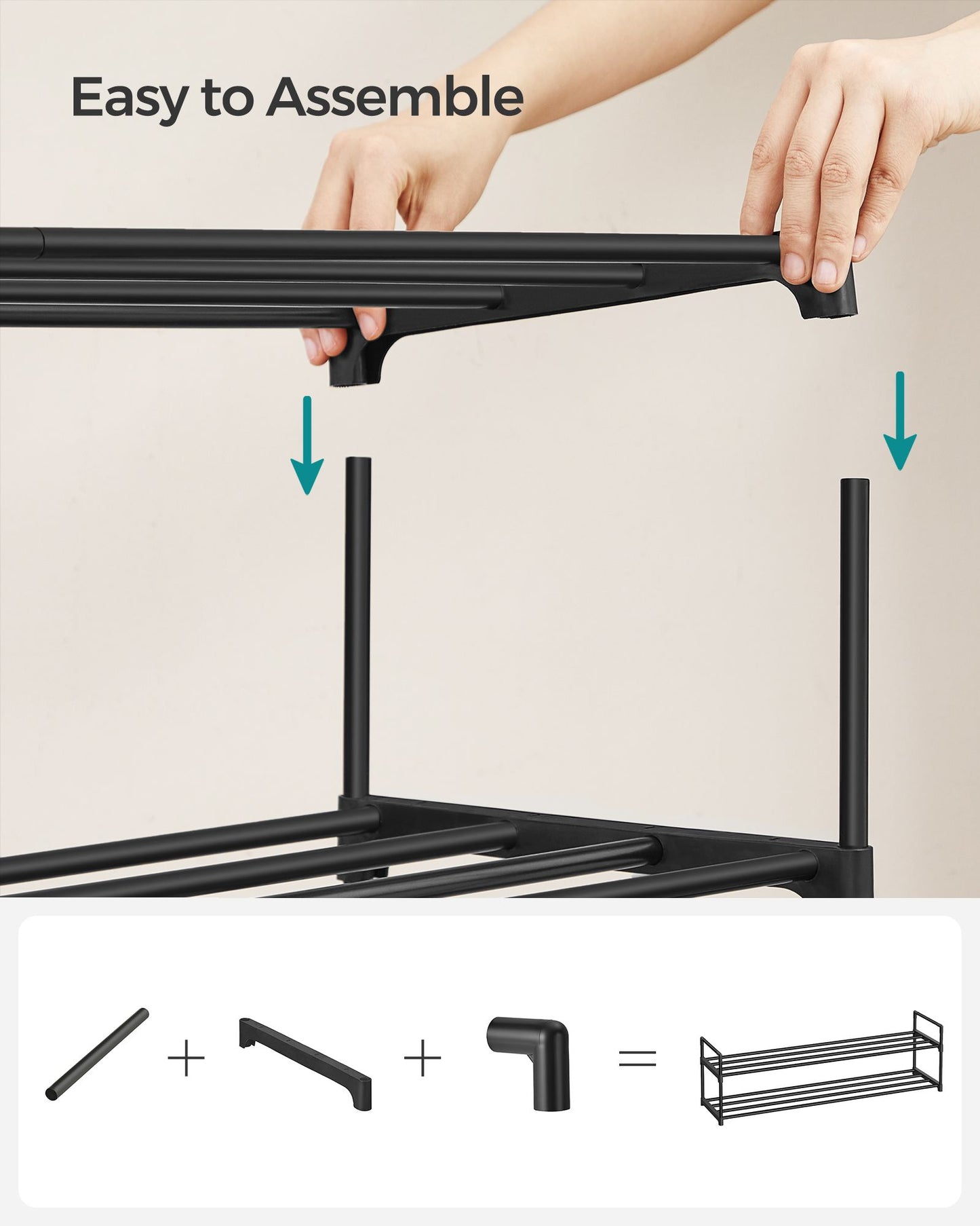 3 Tier Metal Shoe Rack for 18 Pairs of Shoes