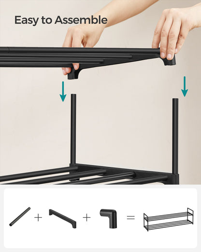 3 Tier Metal Shoe Rack for 18 Pairs of Shoes