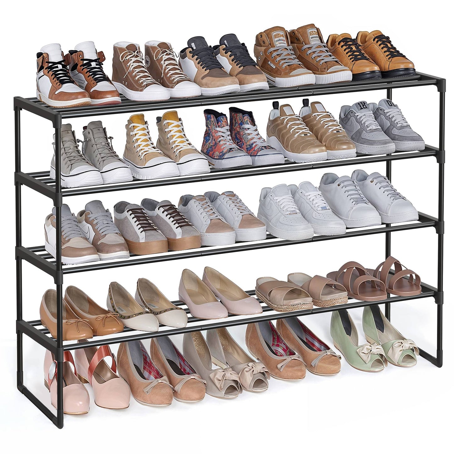 Shoe Rack 4-Tier Shoe Organizer 11.8 x 46.1 x 29.5 Inches Black - image 8