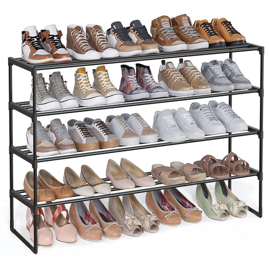 Shoe Rack 4-Tier Shoe Organizer 11.8 x 46.1 x 29.5 Inches Black - image 1